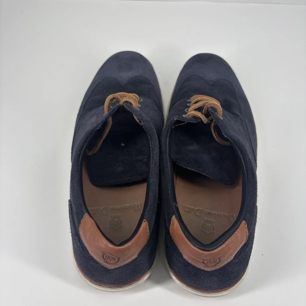 Massimo Dutti Men's Navy Blue Suede Derby‎ Shoes US 8 / EU 41 Lace-Up Classic